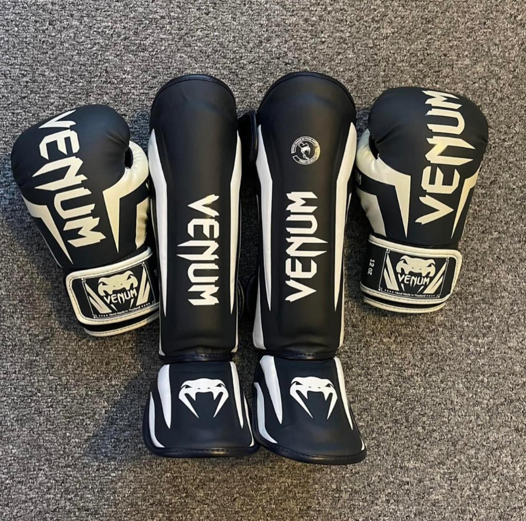 Venum Boxing & Kickboxing Set – Gloves + Shin Guards