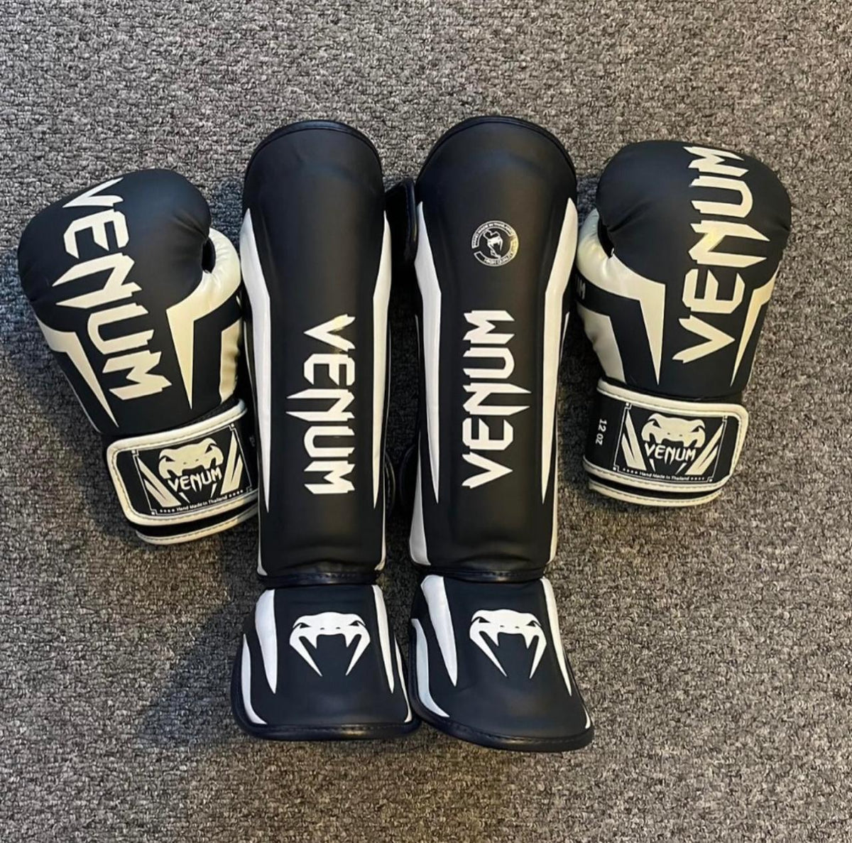 Venum Boxing & Kickboxing Set – Gloves + Shin Guards